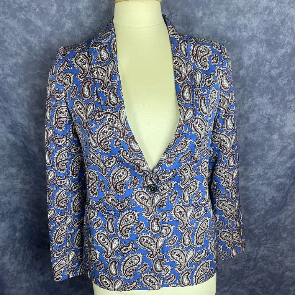 Banana Republic paisley blazer with button details - Picture 1 of 7